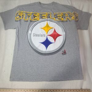 RIDDELL Pittsburgh Steelers Shirt Adult 3XL Gray Short Sleeve NFL Football 1998